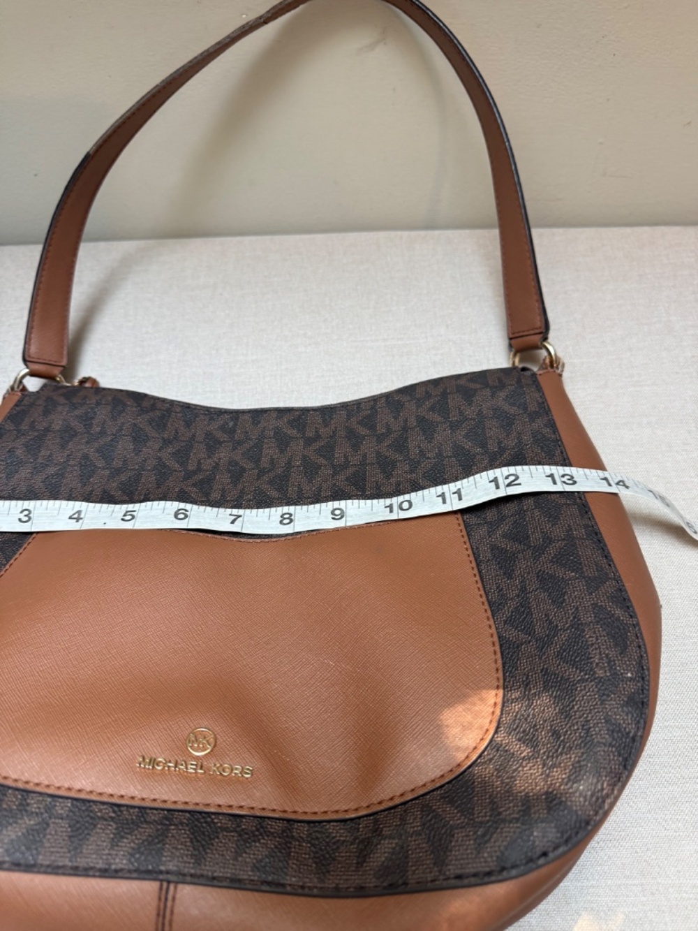 Michael Kors Large Eden Brown Hobo Shoulder Bag Purse - Picture 13 of 16